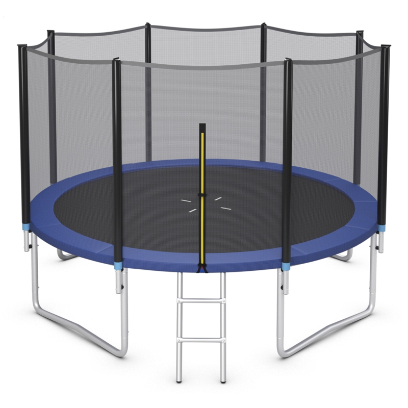 Gymax 12' Round Backyard Trampoline with Safety Enclosure Indoor Backyard: Above Ground