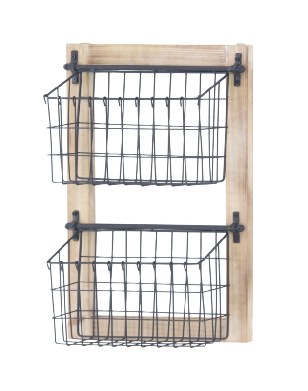 Hatten Wall Organizer with Wall Baskets