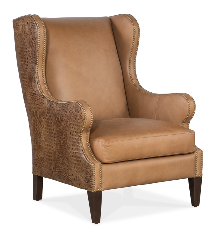 Heaven 30" Wide Genuine Top Grain Leather Wingback Chair