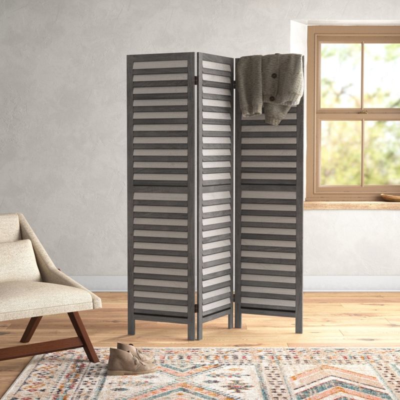 Imanni 54'' W x 67'' H 3 - Panel Solid Wood Folding Room Divider