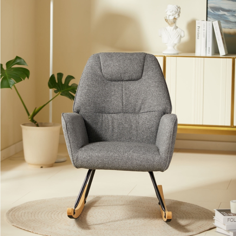Jevrem Modern Stylish Upholstered Arms Rocking Accent Chair