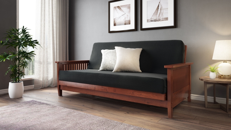 Kirwan Upholstered Tight Back Futon And Mattress