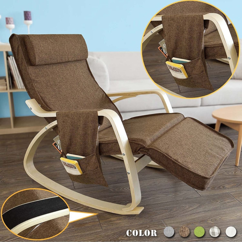 Kruger Comfortable Relax Rocking Chair With Footrest Cushion