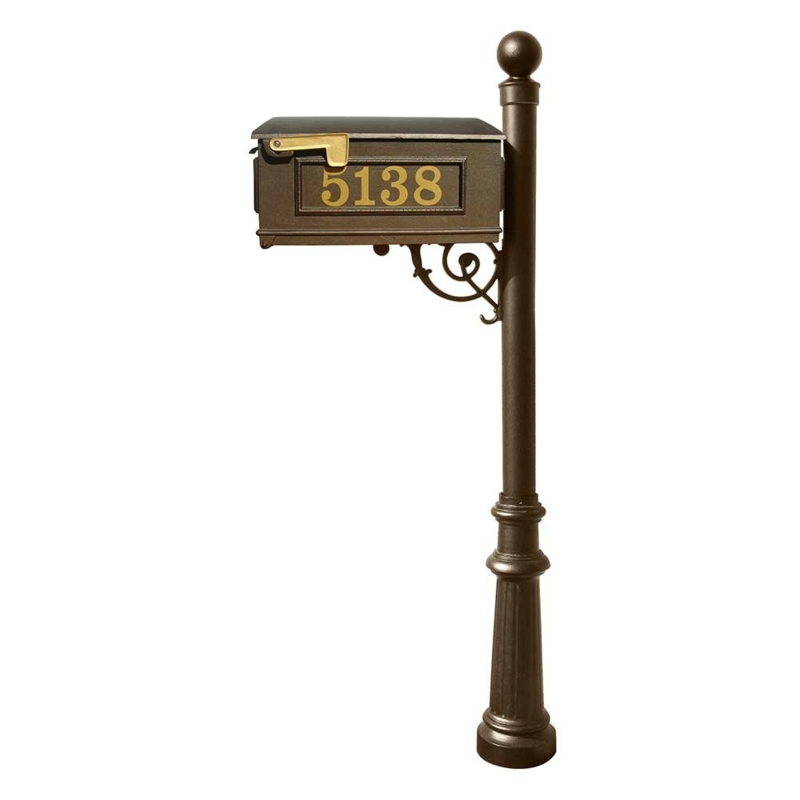 Lewiston Post Mounted Mailbox
