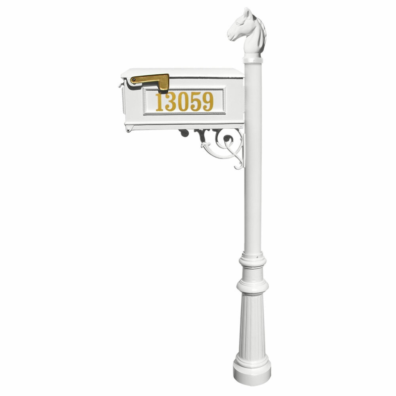 Lewiston Post Mounted Mailbox