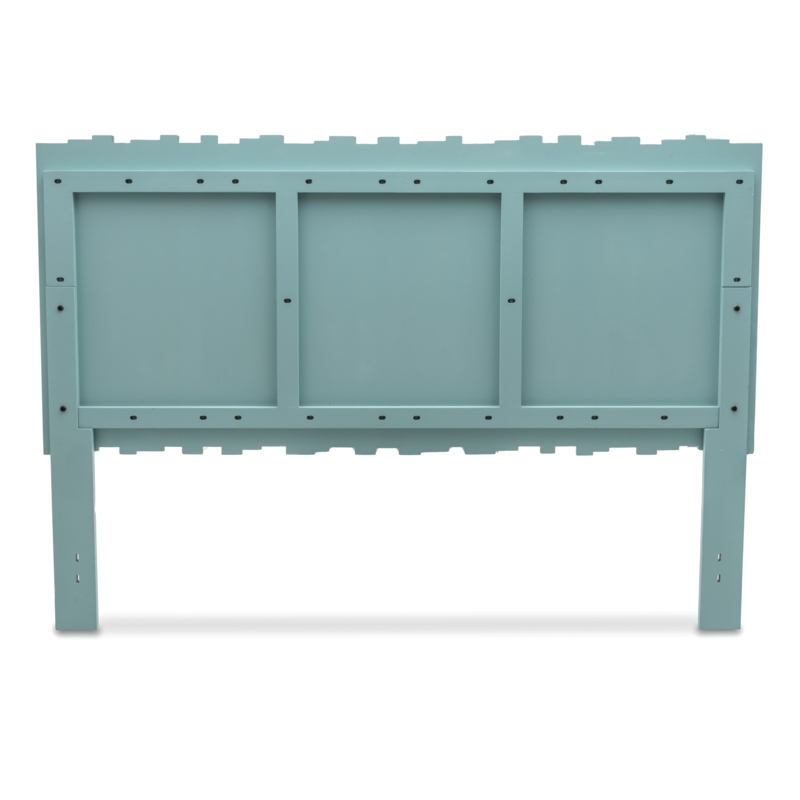 Madelia Light Blue/Grey Wood Coastal Florida Style Panel Headboard