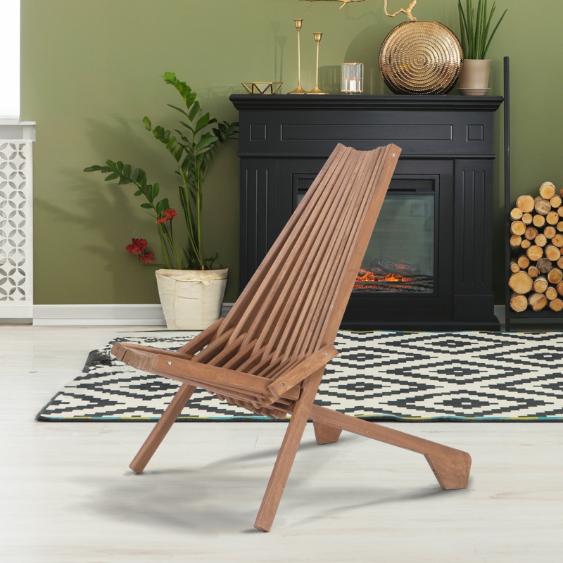 Mariesha Wood Patio Folding Chair Folding Chair