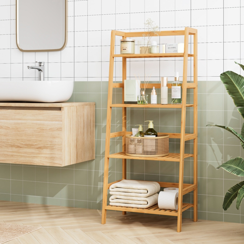 Maryclaire 4-Tier Bamboo Ladder Bookcase