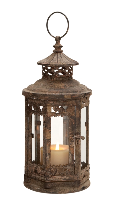 Metal and Glass Candle Lantern
