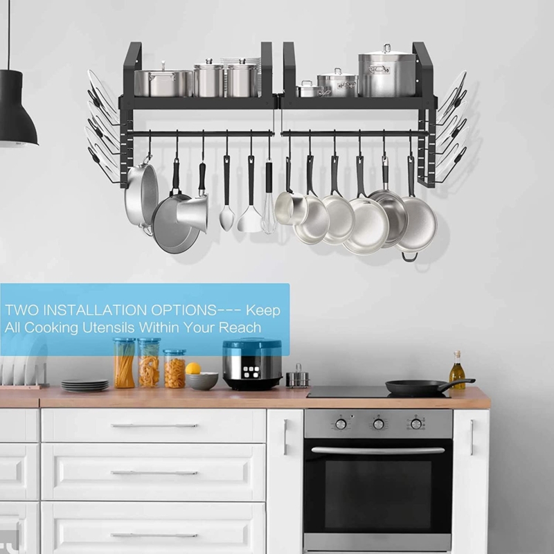 Metal Rectangle Wall Mounted Pot Rack