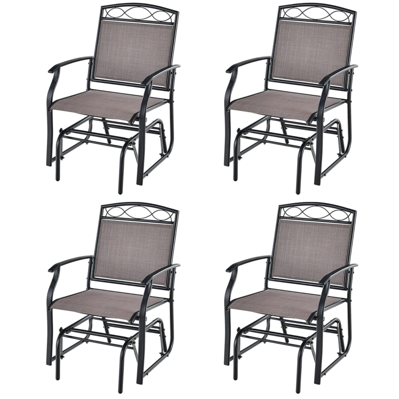 Mikaele Metal Outdoor Glider Chair