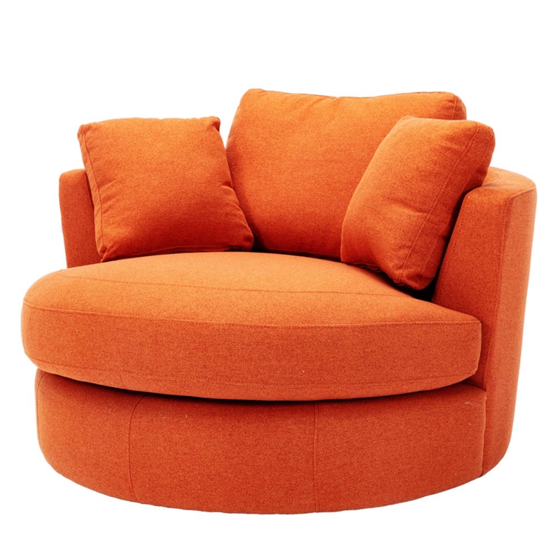 Mirsade Upholstered Swivel Barrel Chair Modern Leisure Chair