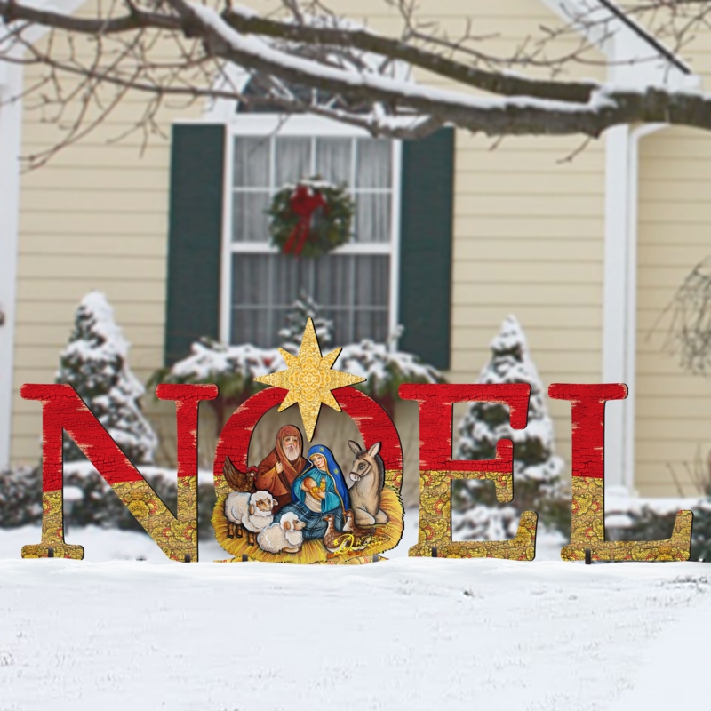 Noel Nativity Yard Garden Stake