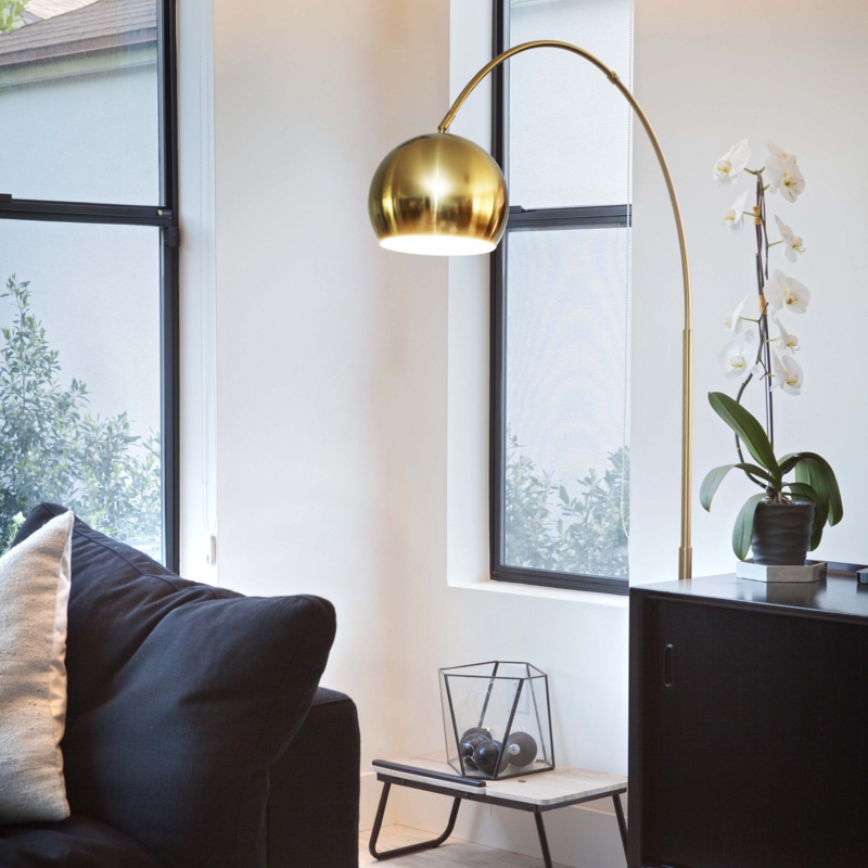 Olivia 75 in. Industrial 1-Light Adjustable LED Floor Lamp with Metal Bowl Shade