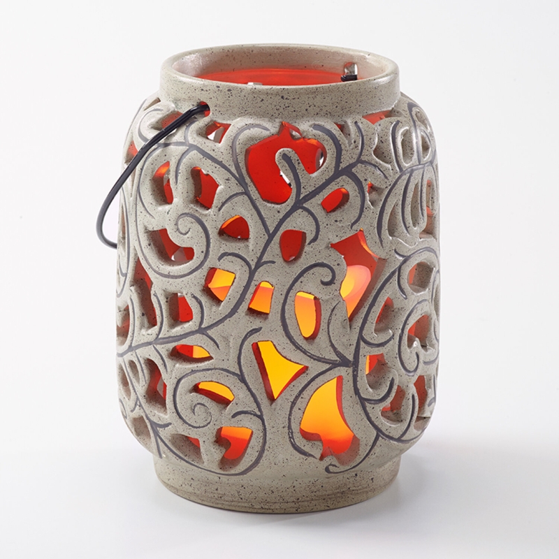 Orcini Porcelain China Tabletop Lantern with Candle Included