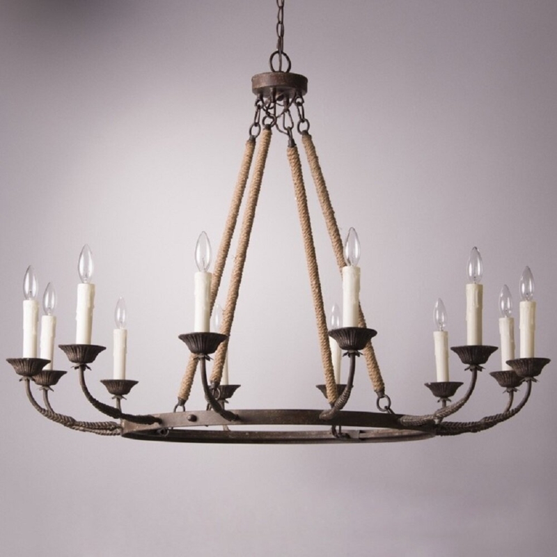 Orey 12 - Light Dimmable LED Wagon Wheel Chandelier