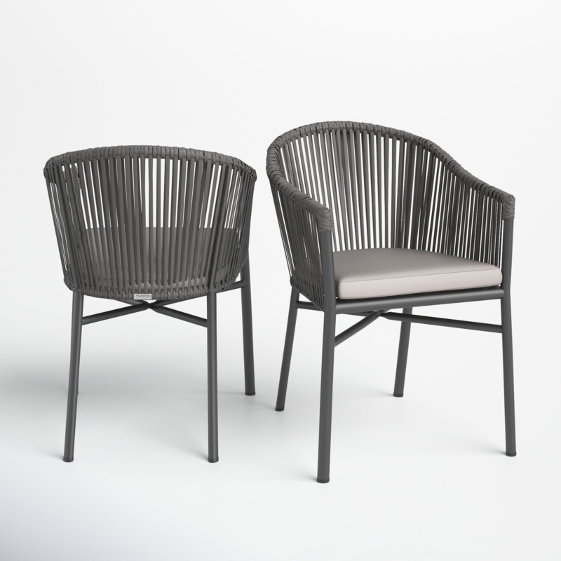 Outdoor Dining Armchair with Cushion