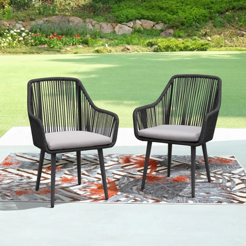 Outdoor Dining Armchair with Cushion