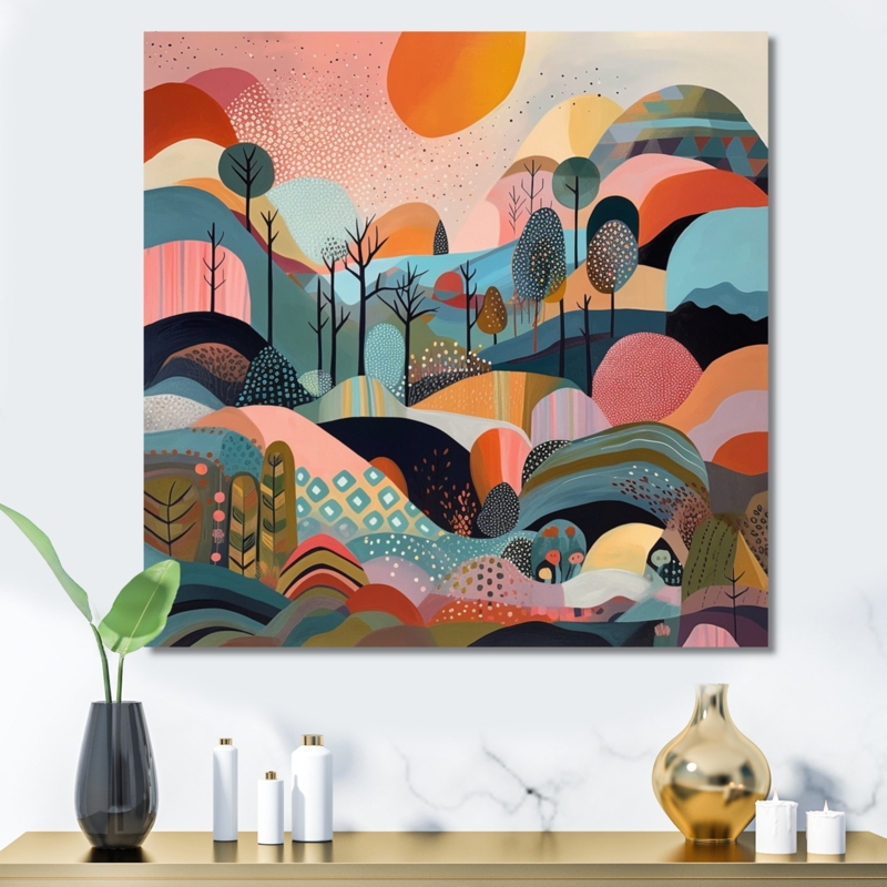 Pink Blue Minimalims Explosion " Pink Blue Minimalims Explosion " Print on Canvas