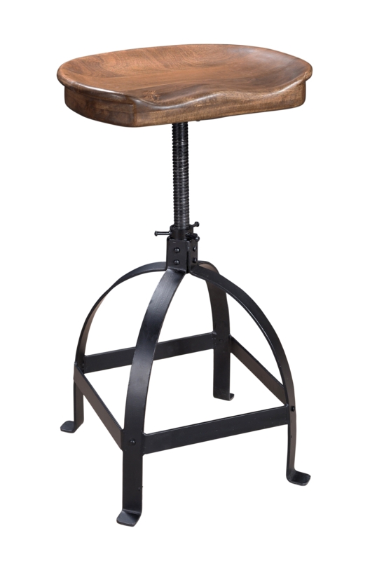 Polegate Swivel Solid Wood Adjustable Height Stool