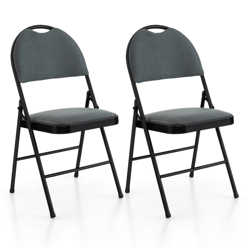 Pomilla Fabric Padded Stackable Folding Chair Folding Chair Set (Set of 2)