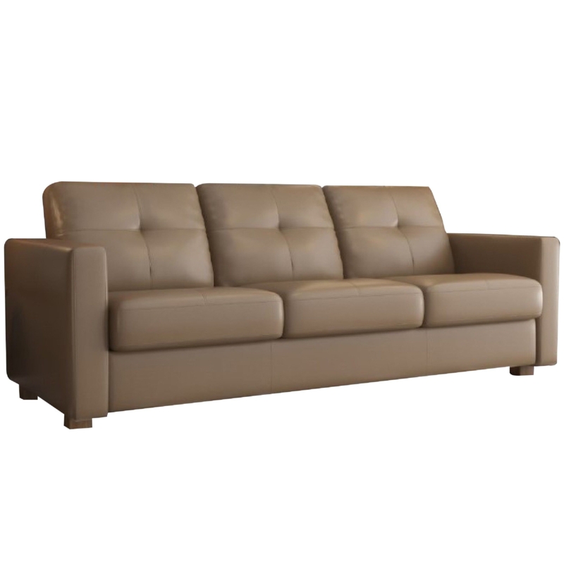 Queen 81'' Faux Leather Tufted Convertible Sofa