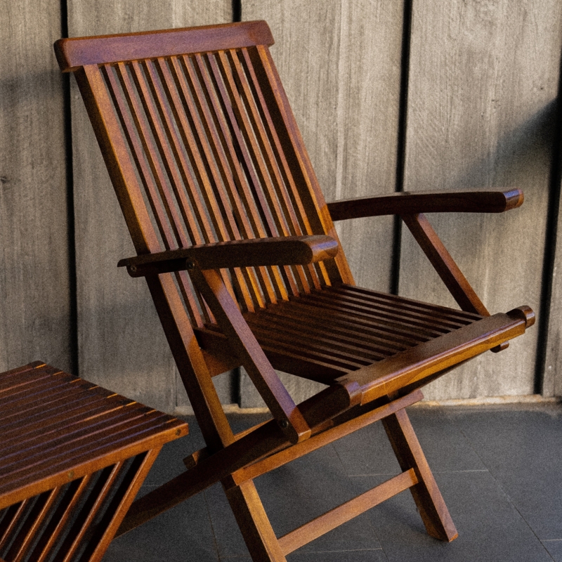 Red Barrel Studio Handmade Teak Wood Patio Folding Chair - Elnara