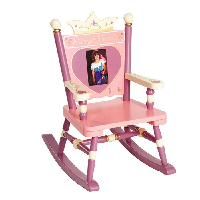 Rock A Buddies Kids Hand Painted 10'' Wood Rocking Chair and Ottoman