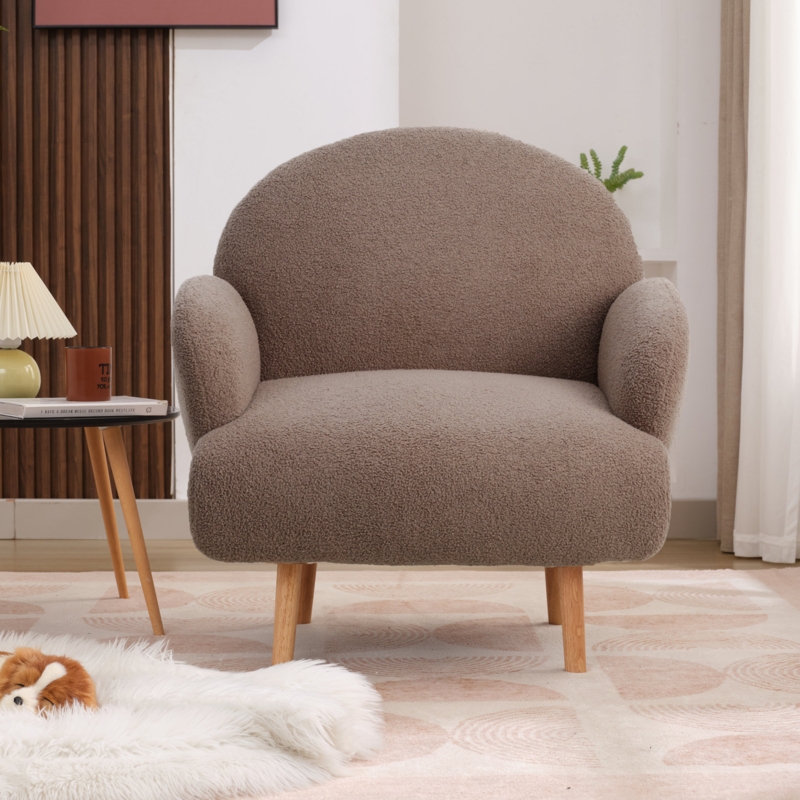 Shamaiah 31.5'' Wide Sherpa Upholstered Armchair, Modern Accent Chair