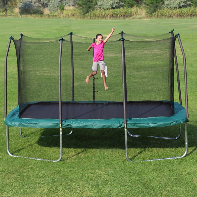 Skywalker Trampolines 14ft x 8ft Rectangle Trampoline with Enclosure Green Foter