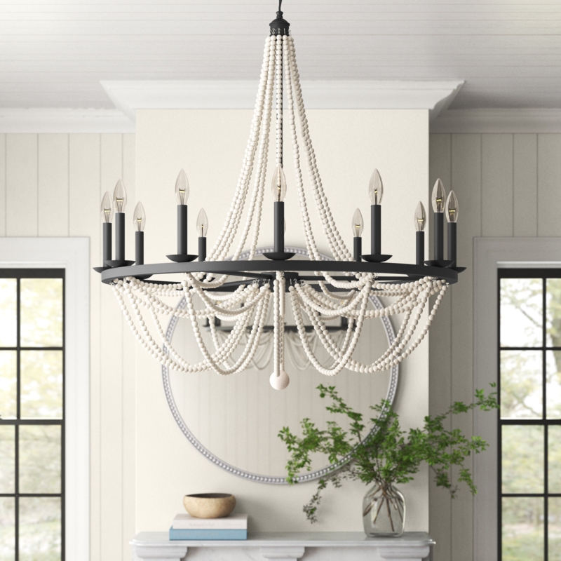 Speier 12 - Light Steel Dimmable Candle Style Wagon Wheel Chandelier UL Certified