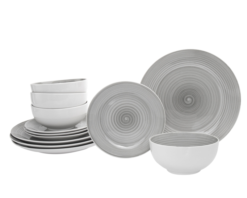 Spiral 12 Piece Dinnerware Set, Service For 4