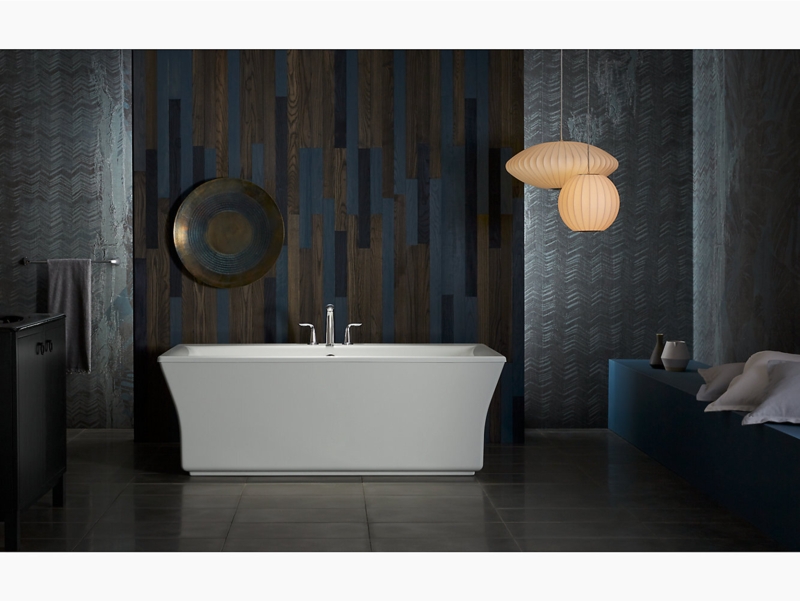 Stargaze 72" x 36" Freestanding Soaking Bathtub with Fluted Shroud, 16" Depth