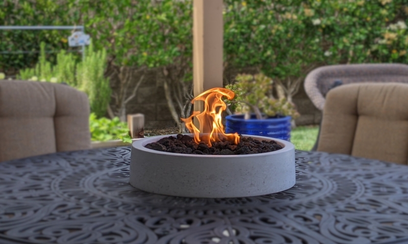 Stone Propane Outdoor Tabletop Fireplace