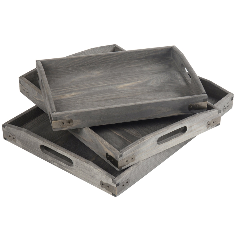 Surovy Vintage Solid Wood Tray Set