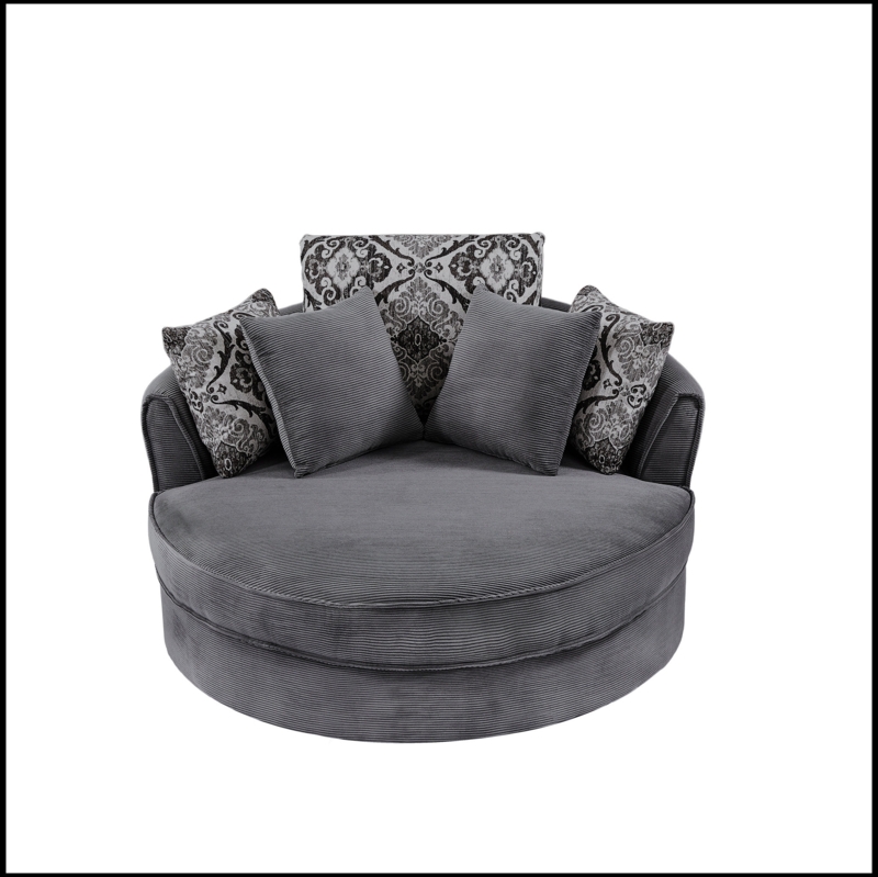 Swivel Accent Barrel Chair With 5 Movable Pillow 360 Degree Swivel Round Sofa Chair For Living Room