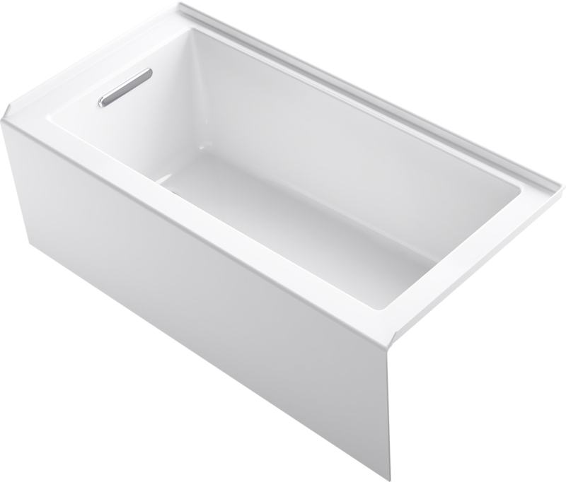 Underscore 60" x 30" Rectangular Alcove Soaking Bathtub with Slotted Overflow and Integral Apron
