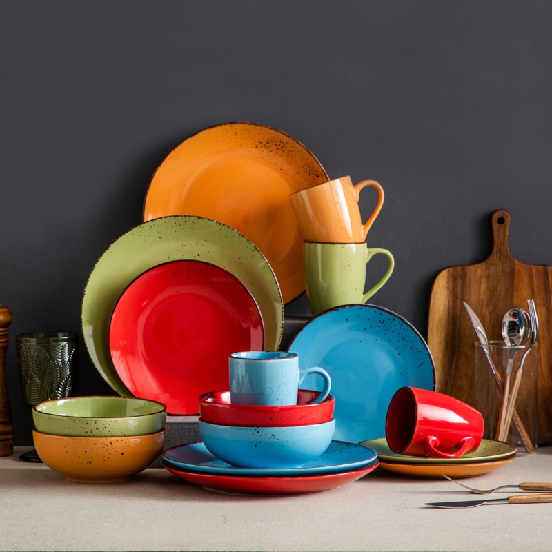 Union Rustic Aagman Stoneware Dinnerware Set - Service for 4