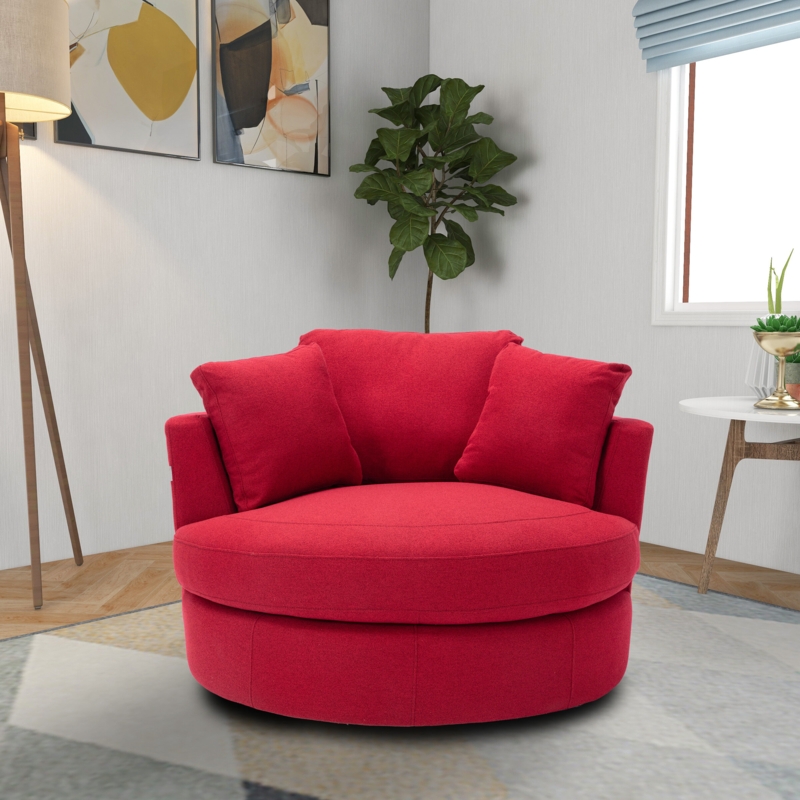Upholstered Swivel Barrel Chair