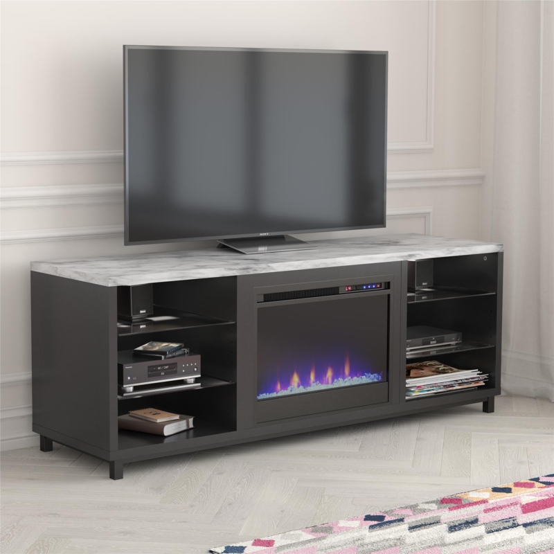 Westchester TV Stand for TVs up to 75" with Electric Fireplace Included
