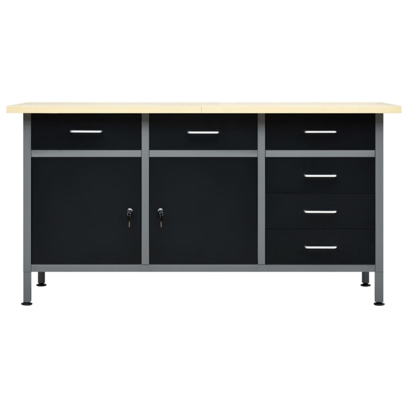 Workbench Black 63" x 23.6" x 33.5" Steel