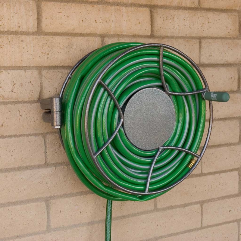 Yard Butler Garden Steel Wall Mounted Swivel Hose Reel