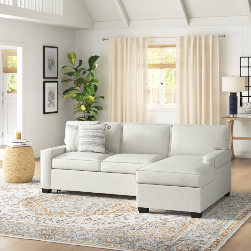 Yates 3 - Piece Upholstered Pull Out Sectional Sleeper Sofa With Storage Chaise