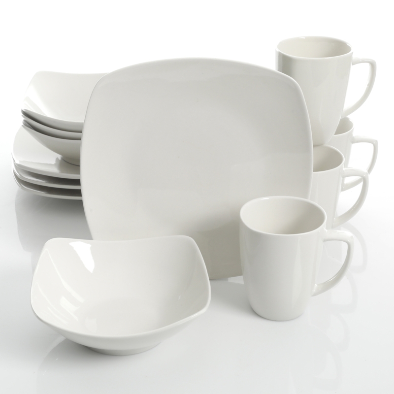 Zen Buffetware 12 Piece Dinnerware Set, White