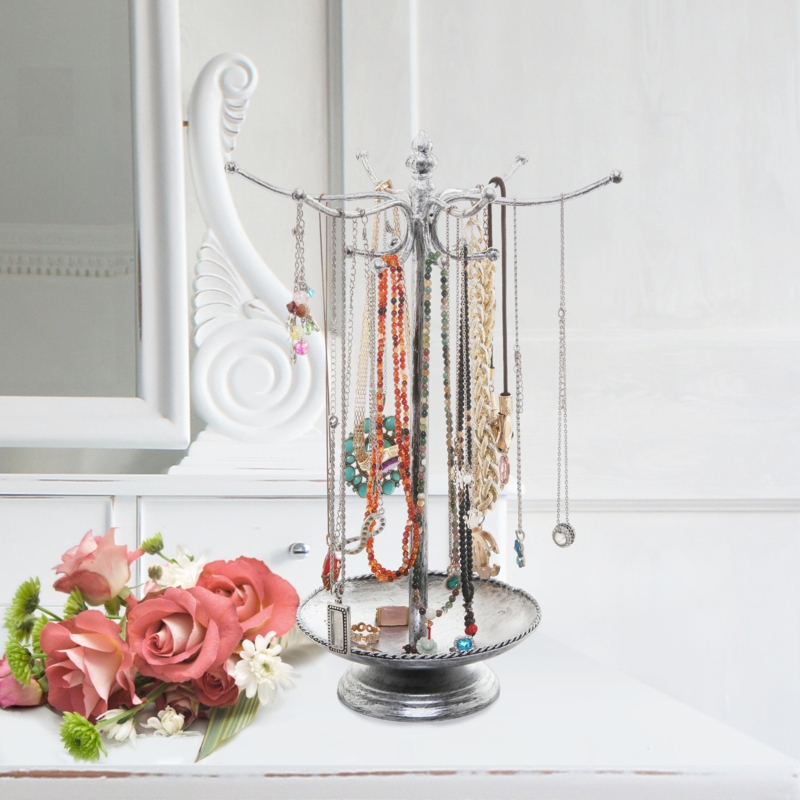 12 Hook Metal Jewelry Tree Stand