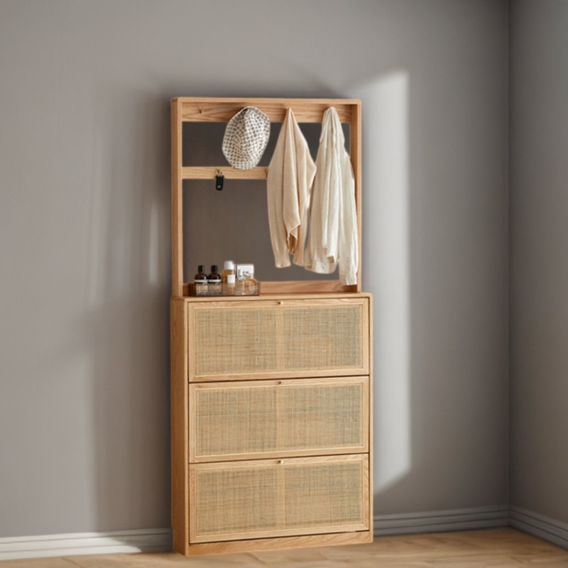 15 Pair Solid Wood Shoe Storage Cabinet