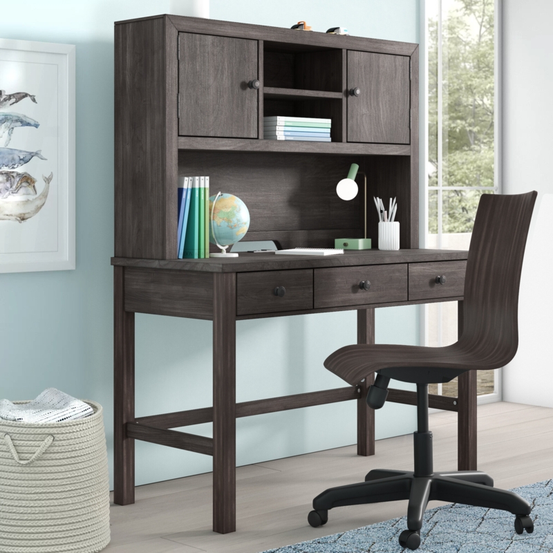 47.24'' Writing Desk and Chair Set with Hutch and USB