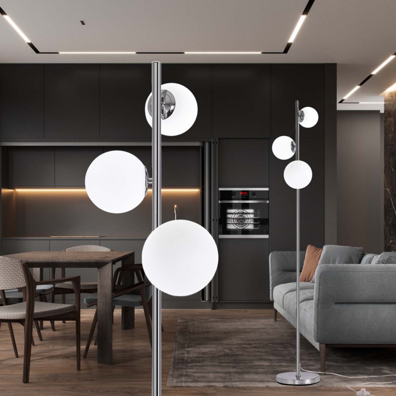 61'' Silver LED Tree Floor Lamp Set