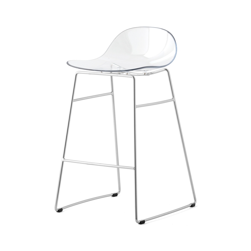 Academy Transparent Stool with Metal Frame
