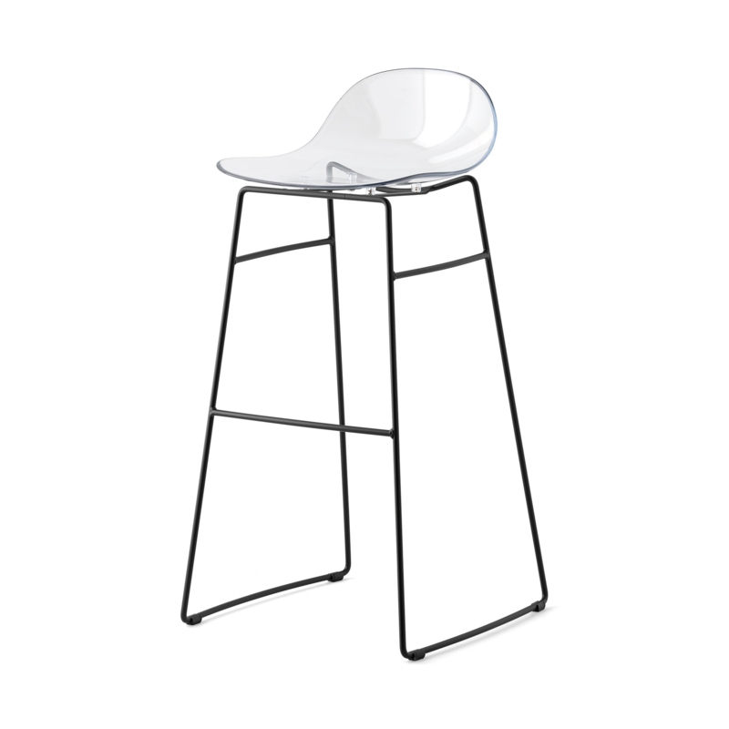 Academy Transparent Stool with Metal Frame